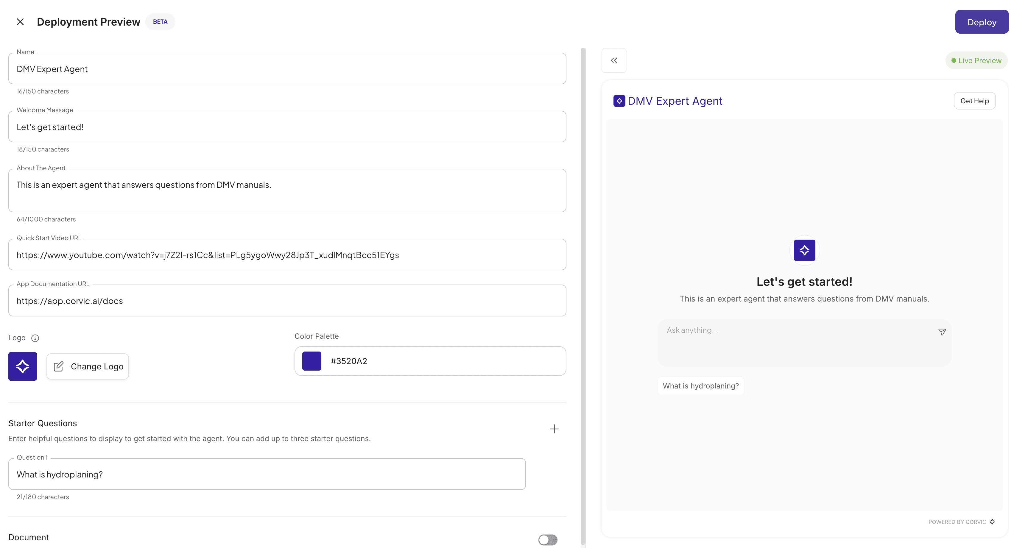 Corvic Preview Deployment